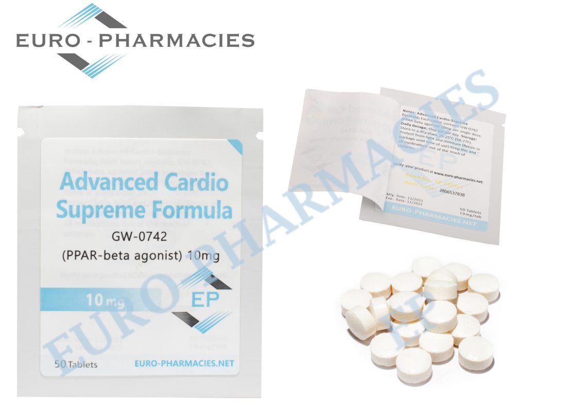 Euro Pharmacies GW 0742 Advanced Cardio 10mg tablets, 50 pills per bag