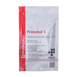 Pharmaqo Primobol 5 x 100 tablets bottle with Methenolone Acetate 5mg