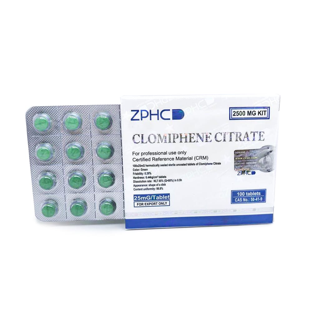 ZPHC Clomiphene Citrate 25mg 100 tablets pack for post cycle therapy